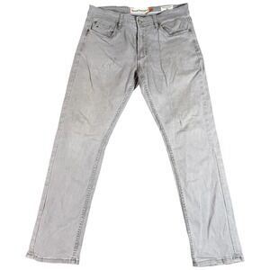 Tailor Vintage Canaan Jeans Mens 34x32 Gray Denim Stretch Slim Fit Straight Leg